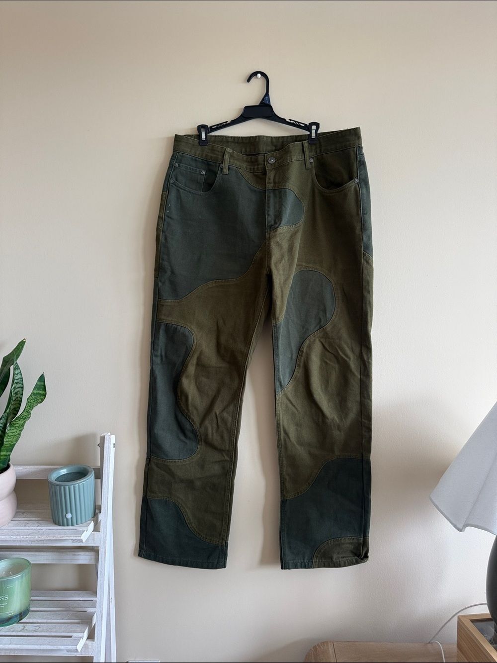 Kody Phillips Green Curve Jeans Two Tone Canvas Pants Men’s